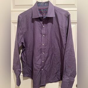 Robert graham men’s dresss button shirt sz L. Purple NWOT